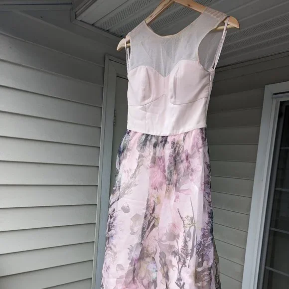 chinese dress ladies Floral Angel Sleeve Wrap Mini Dress | Fasnia main image 0